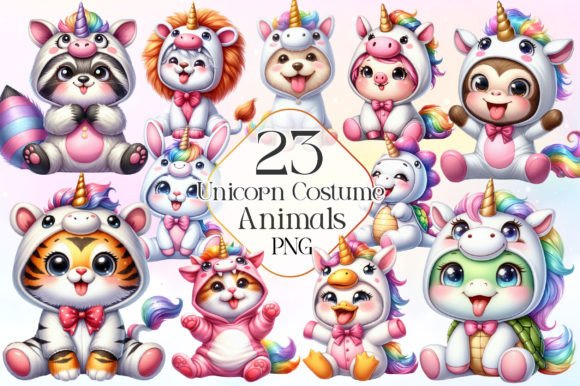 Download Unicorn Costume for Cute Animals Clipart - Animal Collection