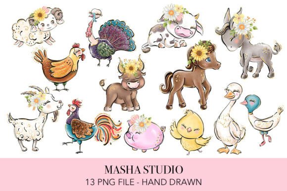 Download Farm Animals Clipart by Masha Studio - Animal Collection