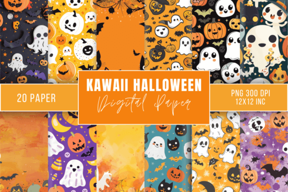 Download Kawaii Halloween Backgrounds Bundle - Halloween backgrounds Collection