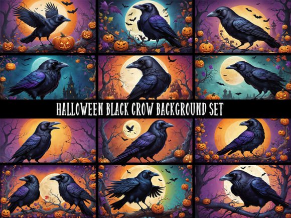 Download 12 Black Crow Halloween Backgrounds - Halloween backgrounds Collection