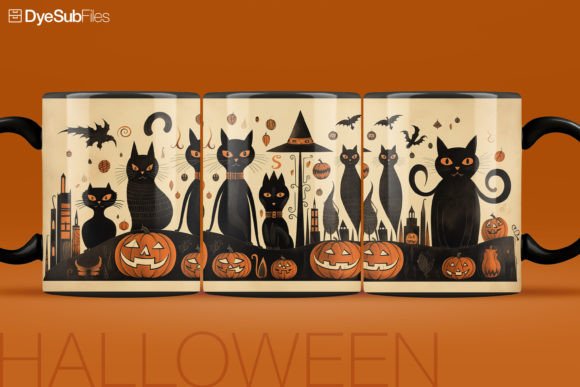Download Halloween Cats Coffee Mug Sublimation - Halloween cats Collection