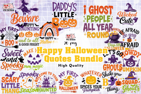 Download Happy Halloween Quotes Bundle PNG - Halloween quotes Collection
